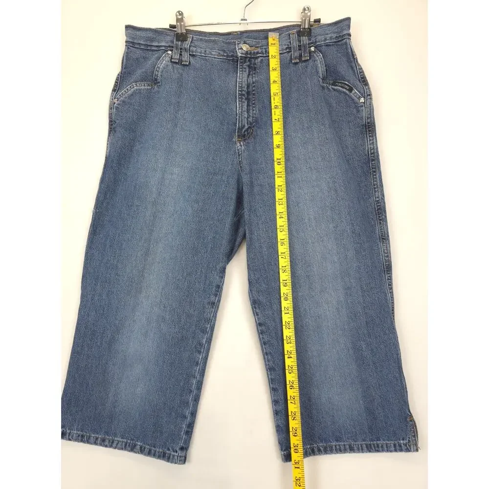 Rockies Denim Capri Bareback High Rise Front Pockets‎ Women 15 Blue Jeans Vtg